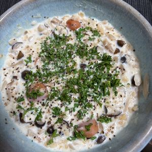 ゆっこの作ってみた!投稿(レンジで簡単♪きのことオートミールのミルクリゾット)