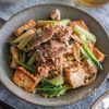 【豚肉、厚揚げ、小松菜のごまみそ炒め】ボリューム♪