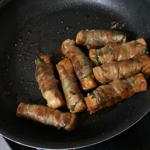 ころたんの作ってみた!投稿(とろ～りチーズがたまらない♪厚揚げ大葉肉巻き)