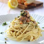 フライパン不要★鯖缶と大葉ペーストのスパゲッティ