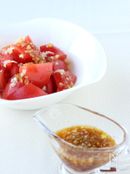 トマトの中華風甘酢ねぎソース
