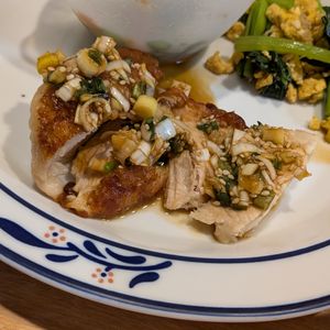 きもざの作ってみた!投稿(もも肉に負けない♪『むね肉 de 揚げない油淋鶏』)