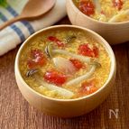 ほんのりカレー風味♩トマたまスープ