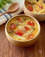 ほんのりカレー風味♩トマたまスープ