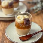 【レンジで簡単】豆腐きな粉プリンとほうじ茶のパフェ