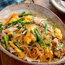 【豚ニラ卵と春雨のオイスター炒め】調味料3つ♪春雨戻し不要◎