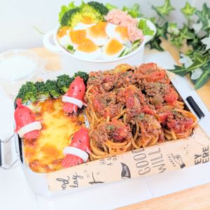 AYANO.•*¨*•.☆の作ってみた!投稿(お肉ごろごろボロネーゼ【ワンパン＊パスタ別茹で不要】)