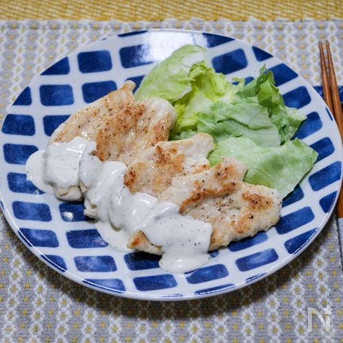 鶏ささ身肉のソテー(レモンマヨソースかけ)