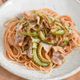 ガッツリ食べたいときに！豚肉とゴーヤのスタミナパスタ