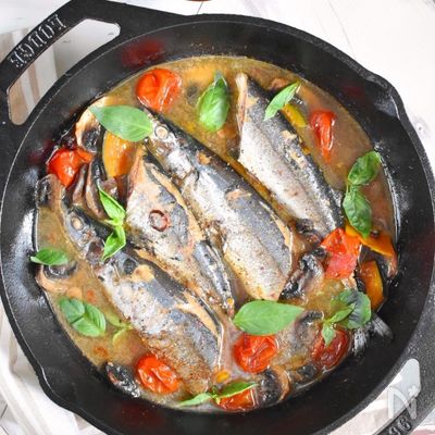 【魚でご馳走!】秋刀魚の焼きアクアパッツァ