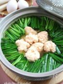 ふわふわ海老団子とニラのヘルシー鍋