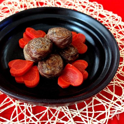 バレンタインにも是非❤︎薄切り牛肉のロールステーキ