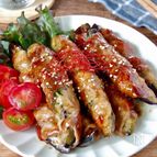 簡単おかず！なすと大葉の甘辛肉巻き