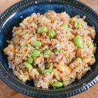 ガッツリ食べよう！豚ひき肉と枝豆のチャーハン