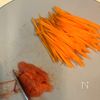ごま油香る!にんじんと枝豆のたらこ炒めの工程1