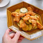 鶏ささみとズッキーニの黒酢炒め
