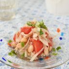 押し麦と大豆のサラダ