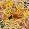 ワンパン10分！【とろとろ卵とソーセージのパスタ】の工程4