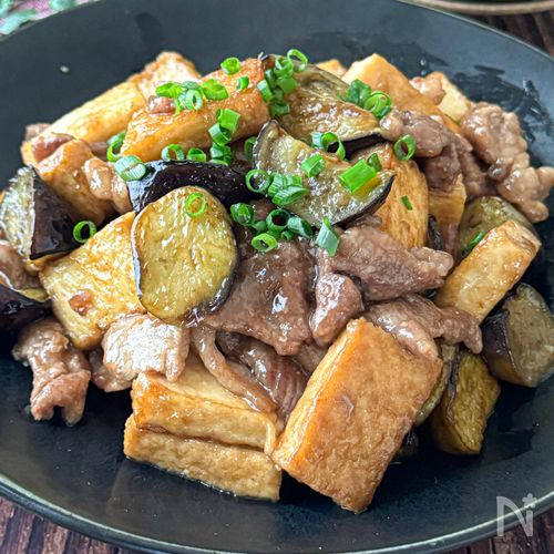 【厚揚げとナスの豚こま照り焼き】ボリューム満点！家族大満足◎