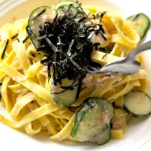 【混ぜるだけ簡単10分!】あっさり風きゅうり明太ツナパスタ