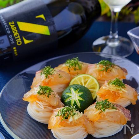 簡単 可愛い 真鯛の手毬そうめんカルパッチョ By まこりんとペン子 レシピサイト Nadia ナディア プロの料理家のおいしいレシピ