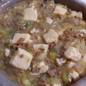 852468の作ってみた!投稿(行列の定食屋さんの🍚とろとろ和風そぼろあんかけ豆腐🤩)