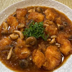 楽ラク手抜キッチン🐶🐾の作ってみた!投稿(材料３つでご飯がすすむ♪【鶏むね肉のみぞれ煮】)