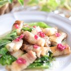 手間を省いて♡豚バラレタスの梅肉炒め
