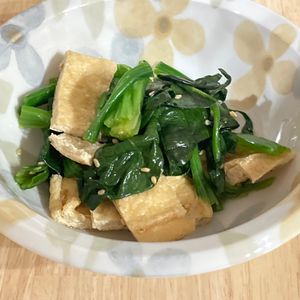 すみれの作ってみた!投稿(【ほうれん草と油揚げのおひたし】あと1品に☆レンジで簡単♪♪)