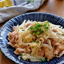 大根と豚バラのにんにく炒め