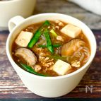 【麻婆しらたきスープ】しらたきでヘルシー♪