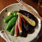 手作り麺つゆで夏野菜の揚げ浸し