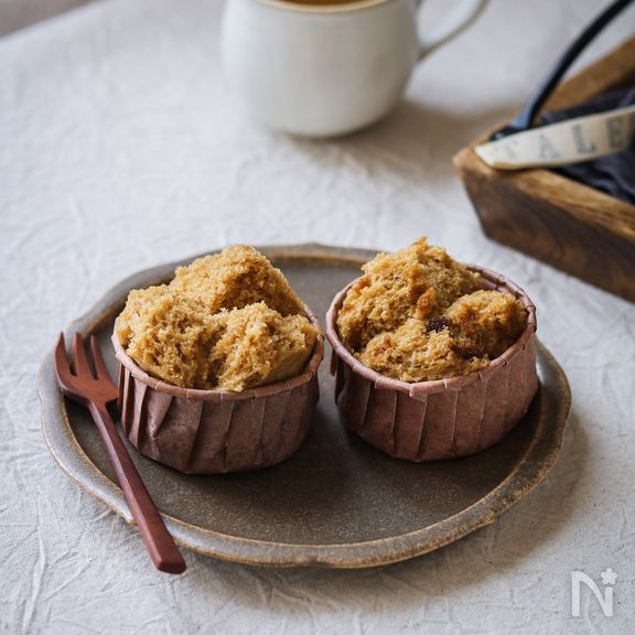 花が咲く。黒糖蒸しパン。