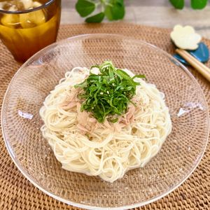 のりのり🐾🎀🤍の作ってみた!投稿(さっぱりコク旨！梅とツナの冷製そうめん)