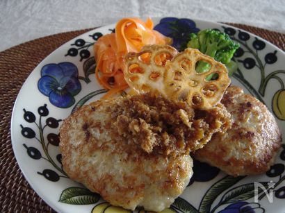 レンコン入り味噌バターつくね。