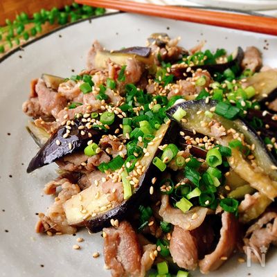 豚肉となすのしょうが焼き