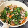 ワンパンでつくる！⟡【豚肉とほうれん草のとろたま中華丼】の工程4