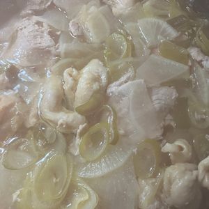 ふぁーの作ってみた!投稿(大根のうま塩ミルフィーユ鍋【大根消費に！材料ふたつで簡単】)