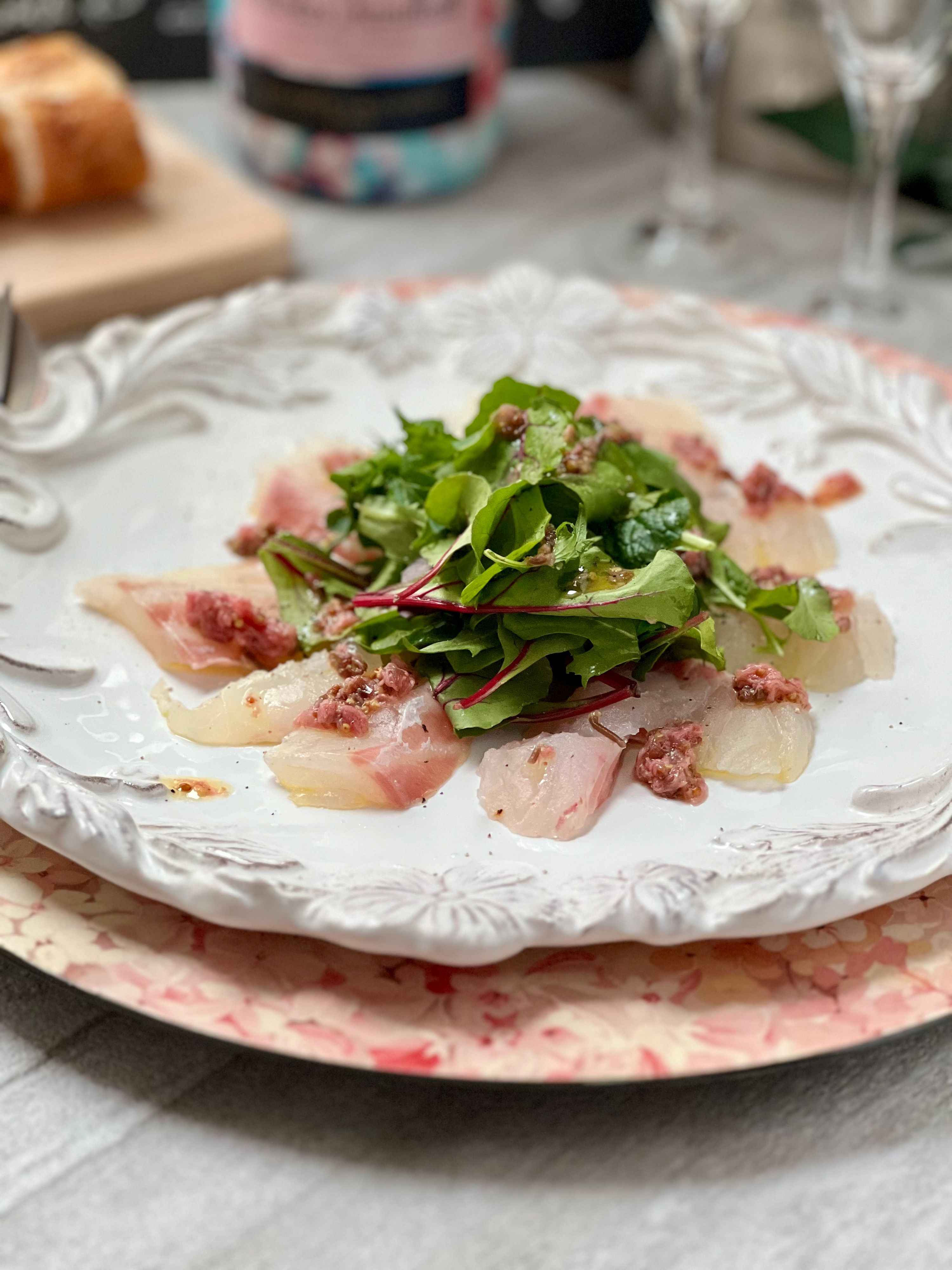 ママ友喜ぶ！簡単おもてなし【真鯛のカルパッチョ 桜のソース