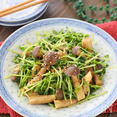 5分で完成！侮れない美味しさ！しめじと豆苗のうま塩黒胡椒炒め