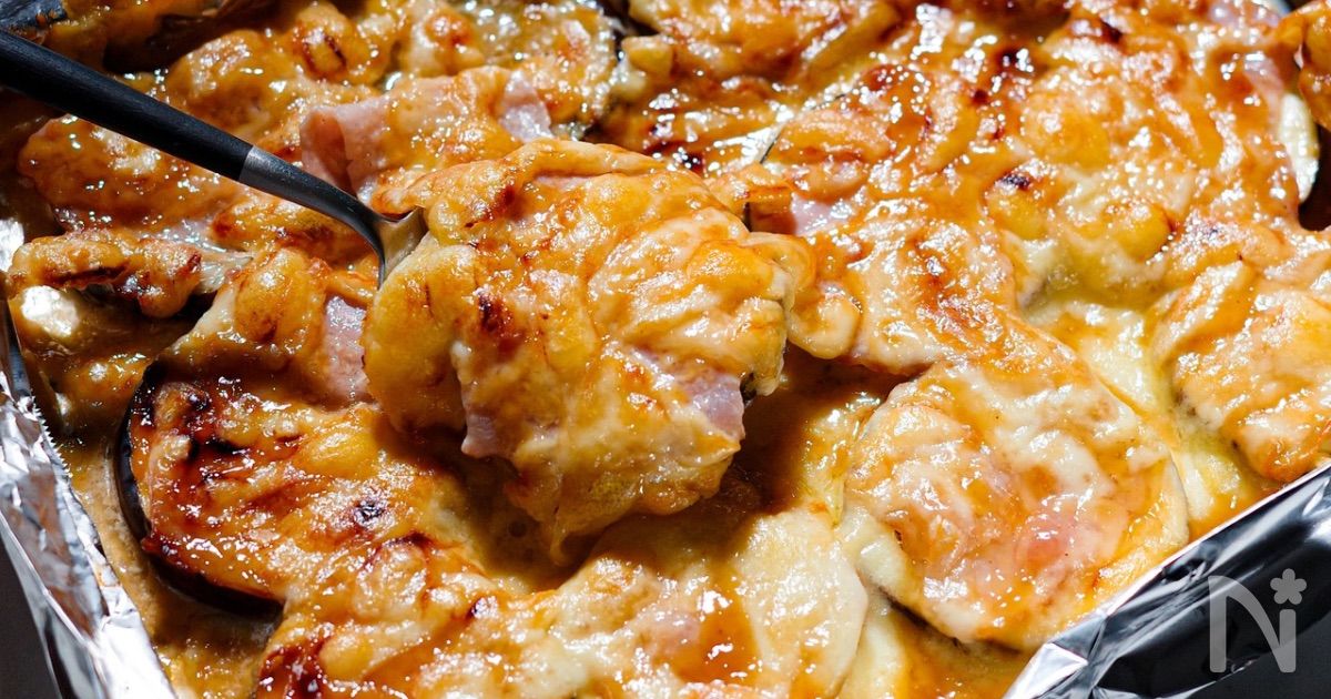 絶品！茄子の甘辛チーズ焼き【簡単時短・火を使わない】