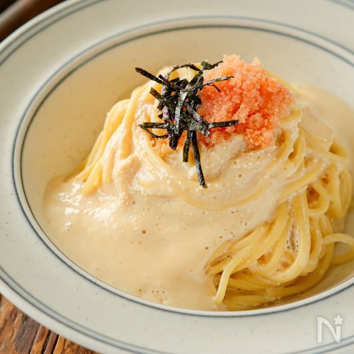 【たらこクリームパスタ カプチーノ仕立て】ワンパンで新食感♡