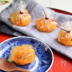 かんたんおやつ・干しあんずの茶巾寒天