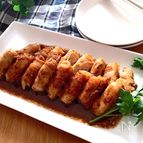 ソースも美味しい♡長芋の豚ロース巻きバルサミコ山葵醤油ソース