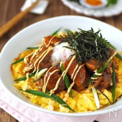 温玉・とろ玉!ダブルたまごで、親子 照り焼き丼【スタミナ丼】