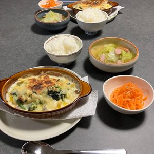 1196415の作ってみた!投稿(【鶏肉とほうれん草のマカロニグラタン】マカロニ別ゆで不要♪)