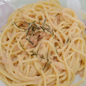 初心者マークの作ってみた!投稿(5分で出来上がり!?クリーミーたらこパスタ♪)