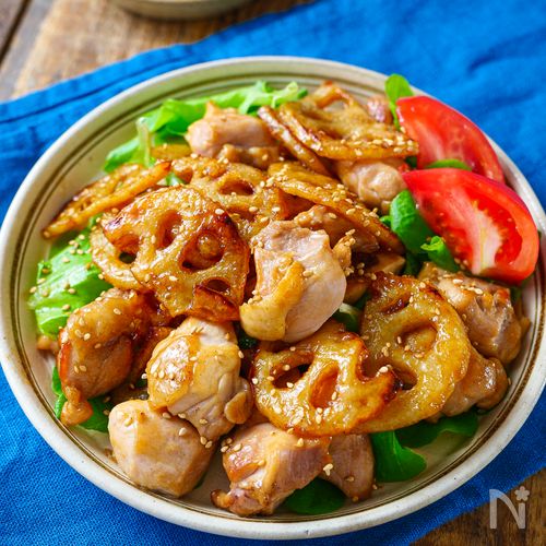 【ワンパン絶品おかず♡】鶏れんこんの甘辛バターしょうゆ炒め