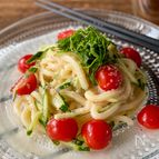 ちょっとだけアジアンな明太子のサラダうどん
