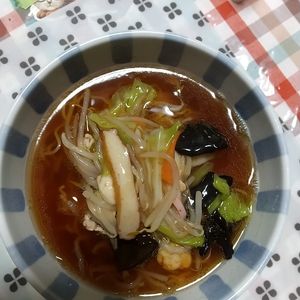 とまっちょ嫁の作ってみた!投稿(行列の定食屋さんの🍚とろとろガッツリちゃんぽん野菜炒め🤩)